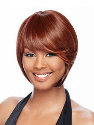 Fashion Bob Gerade Kurze Afro Amerikanisch Perücke