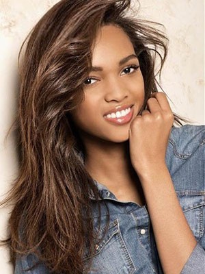 Komfortable Spitzefront Gerade Kunsthaar Perücke