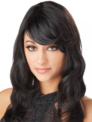 Populäre Wellig Kappenlos Echthaar Perücke