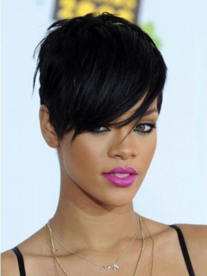 Rihanna Frisur Kurz Synthetische Perucke Bekanntheiten Perucken Bestseller Verkaufen