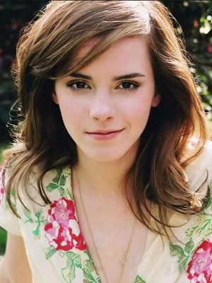 Emma Watson Styling Wellige Spitzefront Echthaar Perücke