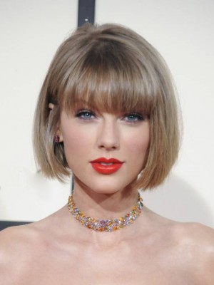 Taylor Swift Verführerisch Gerade Kappenlos Echthaar Perücke