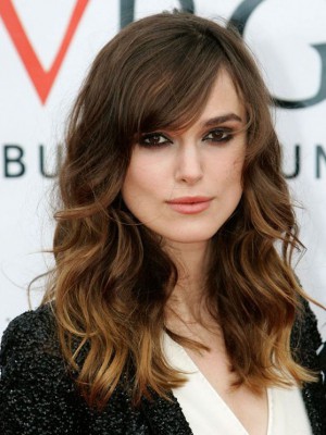 Keira Knightley Natürlich Wellig Spitzefront Echthaar Perücke