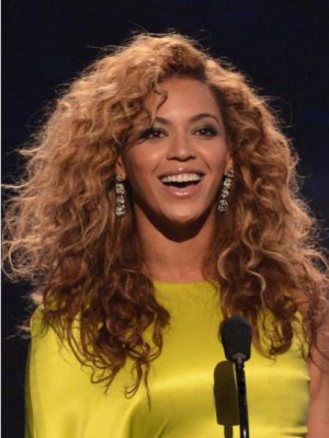 Beyonce's 100% Echthaar Lange Wellig Perücke