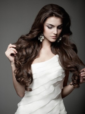 Lang Wellig Synthetische Perücke Für Damen