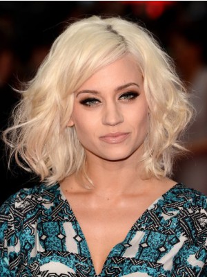 Zauberhaft Wellig Spitzefront Echthaar Perücke