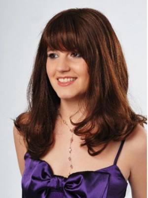 Lange Scharmant Wellige Echthaar Perücken