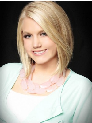 Blond Moderne Sanft Frauen Echthaar Perücken