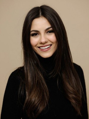 Lange Schwarz Echthaar Perücken Mit Middle Fransen