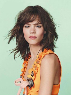 Verführerische Echthaar Wellig Kappenlose Perücke