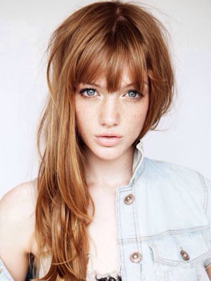 Luxuriöse Gerade Kappenlos Echthaar Perücke