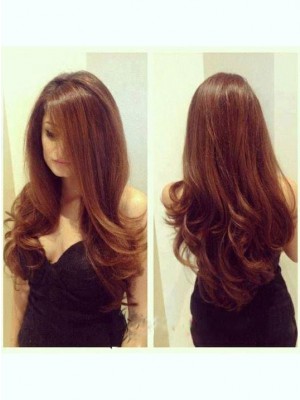 Zauberhafte Wellig Spitzefront Echthaar Perücke