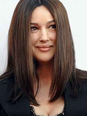 Populäre Gerade Spitzefront Echthaar Perücke