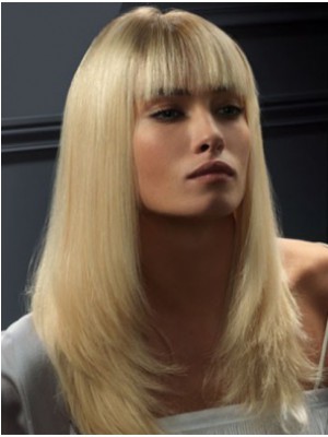 Verführerische Echthaar Gerade Kappenlos Perücke