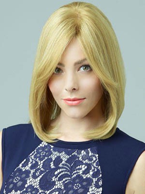 Angenehme Gerade Kappenlos Braziliänische Remy Echthaar Perücke