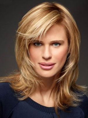 Gerade Synthetisch Spitzefront Perücke