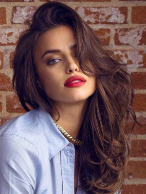 Schöne Spitzefront Wellig Echthaar Perücke