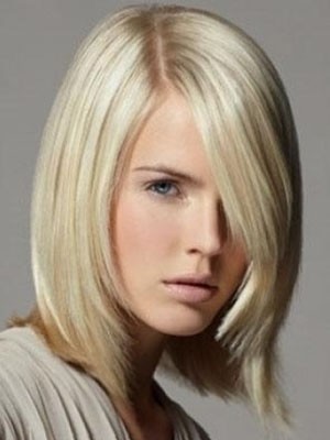 Glatte Gerade Spitzefront Echthaar Perücke