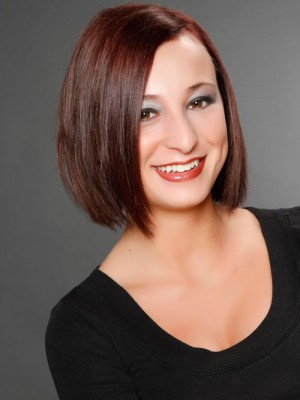 Fantastische Gerade Kunsthaar Spitzefront Perücke