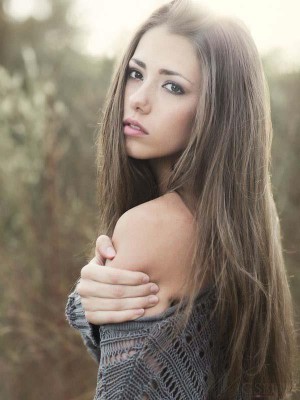 Populär Echthaar Gerade Spitzefront Perücke