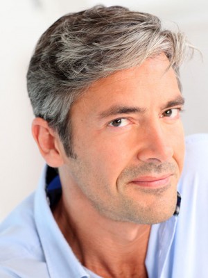 Dauerhaft Spitzefront Kurz Männer Perücke