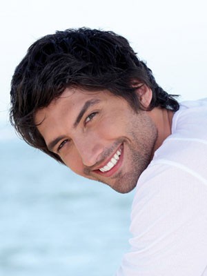 Bezahlbare Gerade Spitzefront Synthetische Perücke