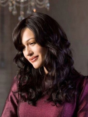 Wunderbar Kappenlos Wellig Kunsthaar Perücke