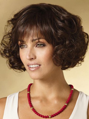 Natürlich Wellig Kappenlos Kunsthaar Perücke