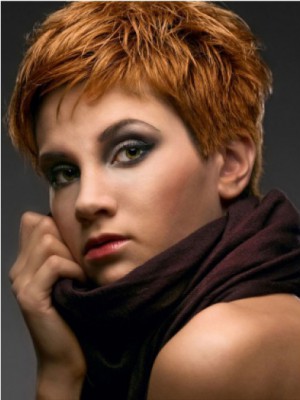 Kappenlose Scharmante Wellige Kurze BoySchnitts Perücke