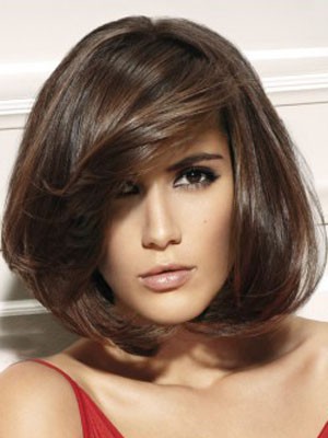 Polierte Gerade Spitzefront Kunsthaar Perücke