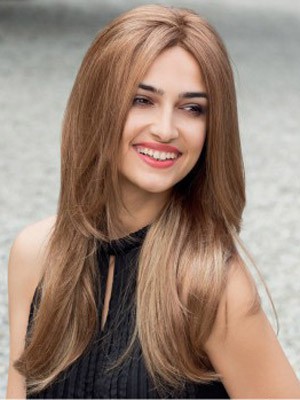 Wunderschöne Gerade Spitzefront Synthetik Perücke