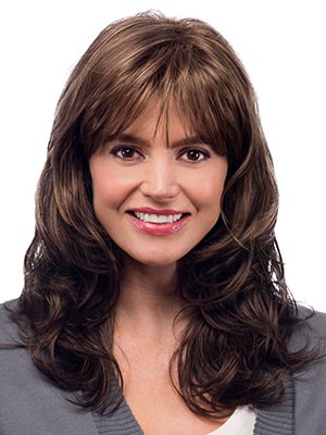 Prächtige Wellig Kappenlos Kunsthaar Perücke