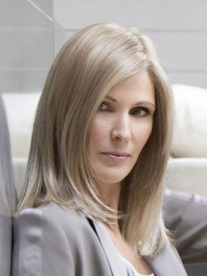 Schöne Gerade Spitzefront Kunsthaar Perücke