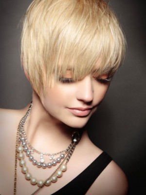 Elegante Gerade Kappenlos Kunsthaar Perücke