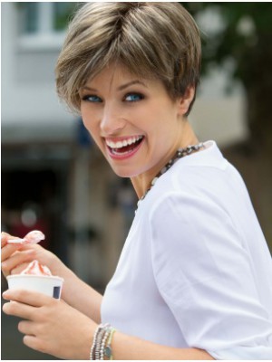 Neu Stil Kappenlos Gerade Kunsthaar Perücke