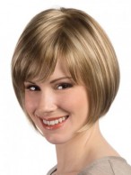 Seidenartig Wie Kinn Lange Hell Blond Bob Perücke
